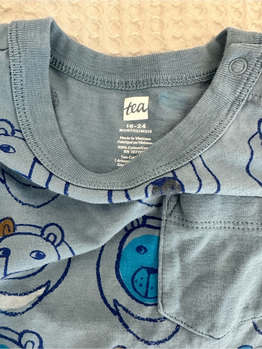 Tea Collection Bear Rompers 18-24 mo - Picture 4 of 7